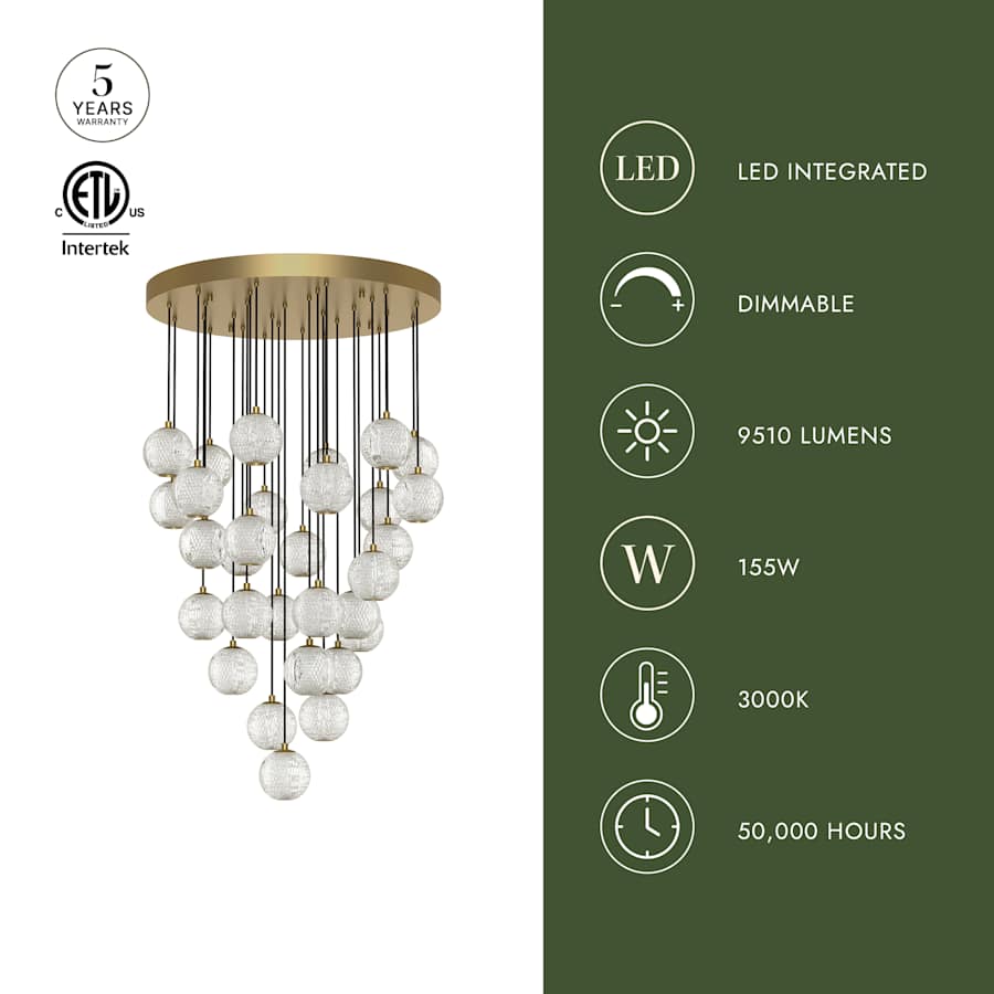 Alora Lighting Marni 36" Wide Waterfall Chandelier