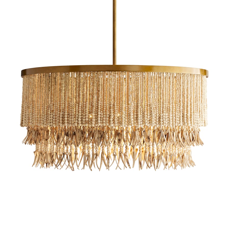 Arteriors Baja 3 Light 30" Wide Beaded Drum Chandelier