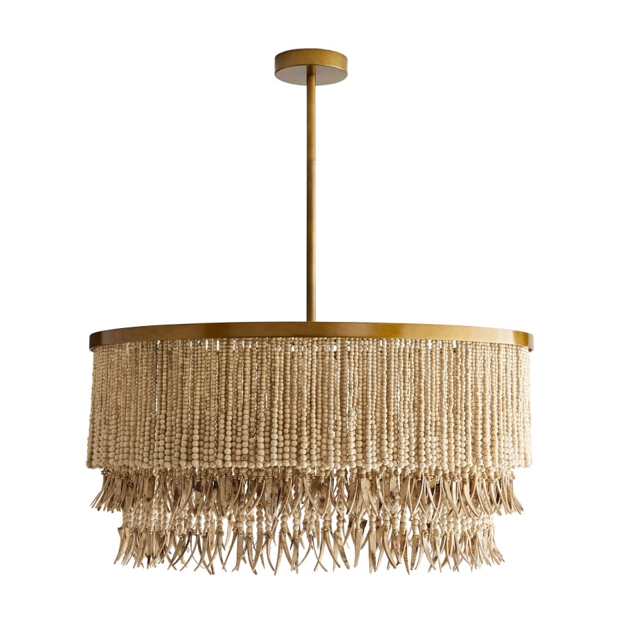Arteriors Baja 3 Light 30" Wide Beaded Drum Chandelier