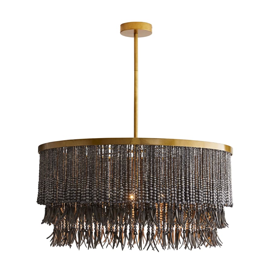 Arteriors Baja 3 Light 30" Wide Beaded Drum Chandelier