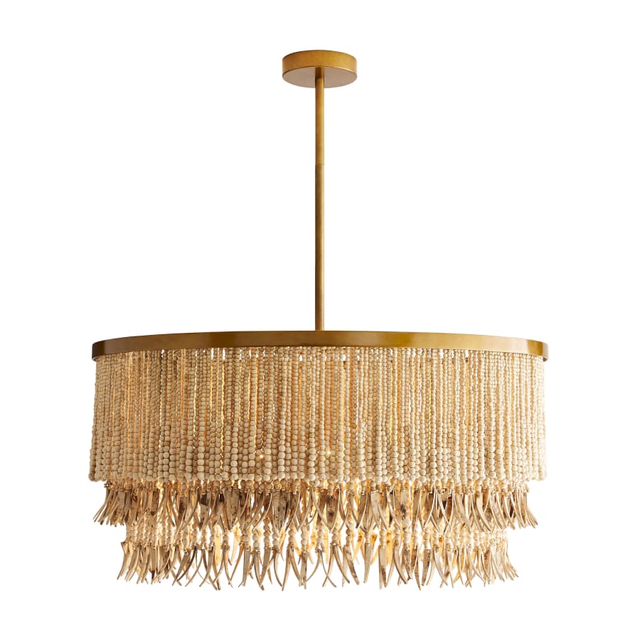 Arteriors Baja 3 Light 30" Wide Beaded Drum Chandelier