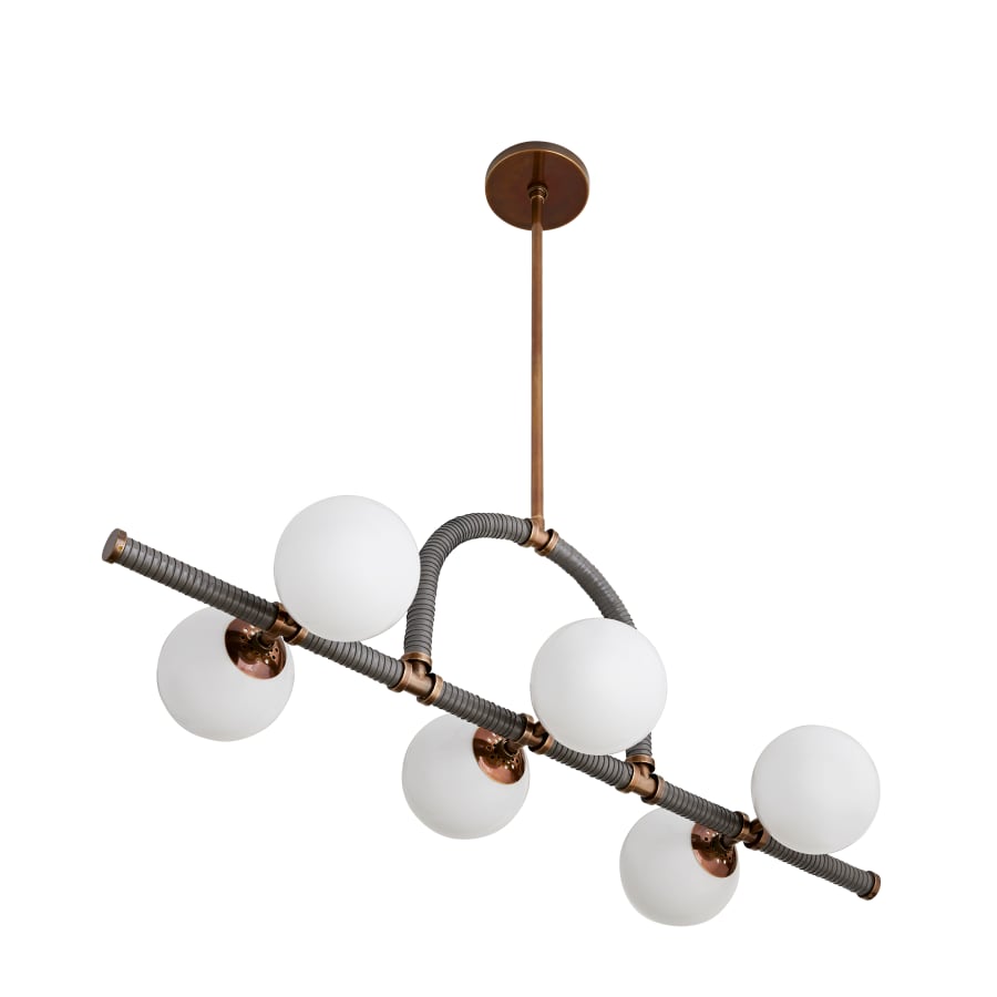 Arteriors Harrison 6 Light 42" Wide Linear Chandelier