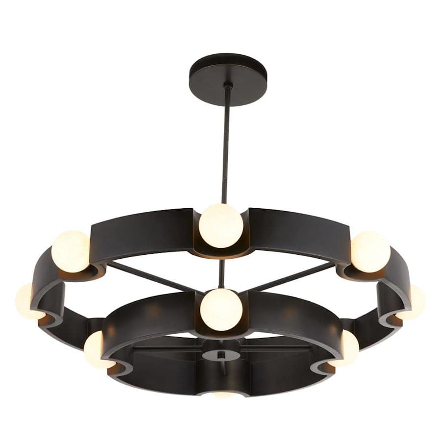 Arteriors Hans 44" Wide LED Ring Chandelier with Frosted Glass Shades