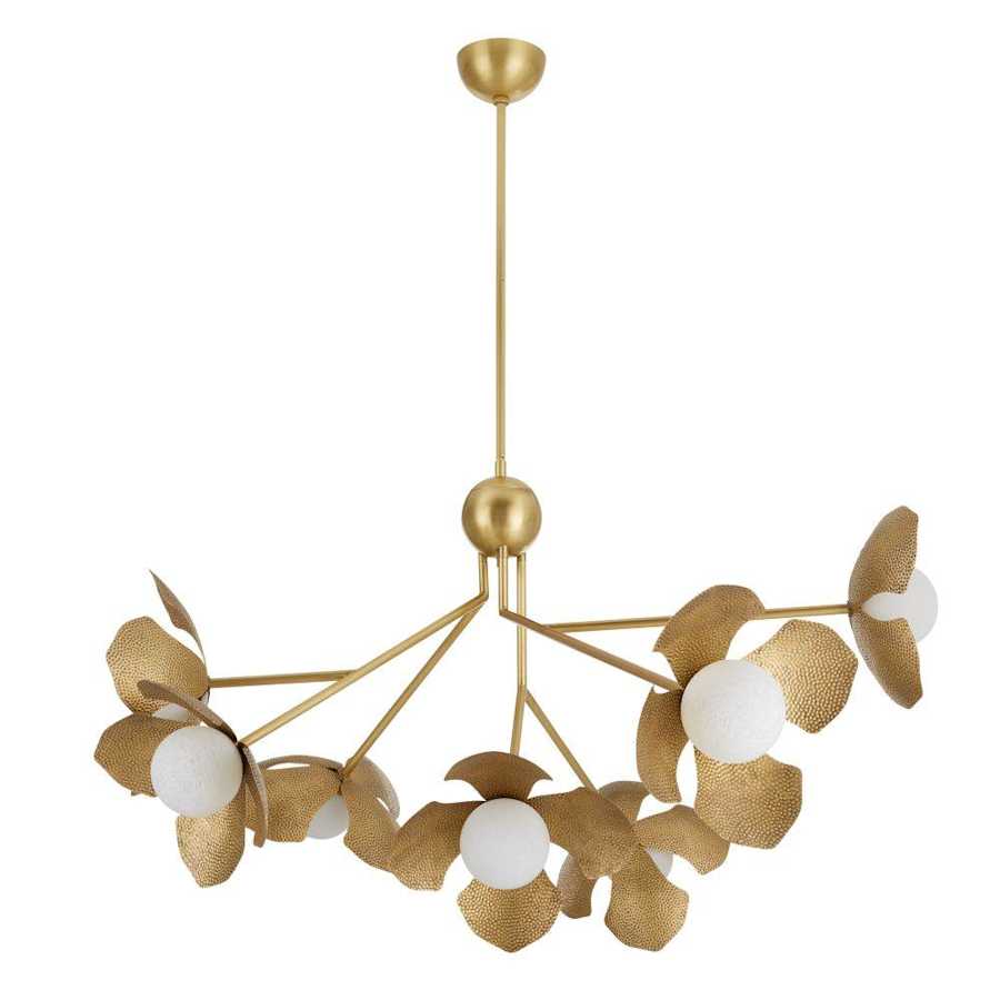 Arteriors Generosa 7 Light 57" Wide Chandelier with Hammered Iron Shades