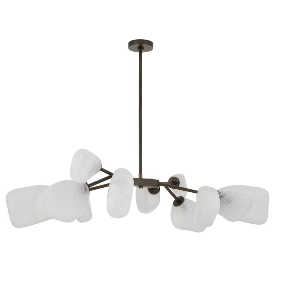 Arteriors Grozny 12 Light 44" Wide Linear Chandelier with Frosted Glass Shades