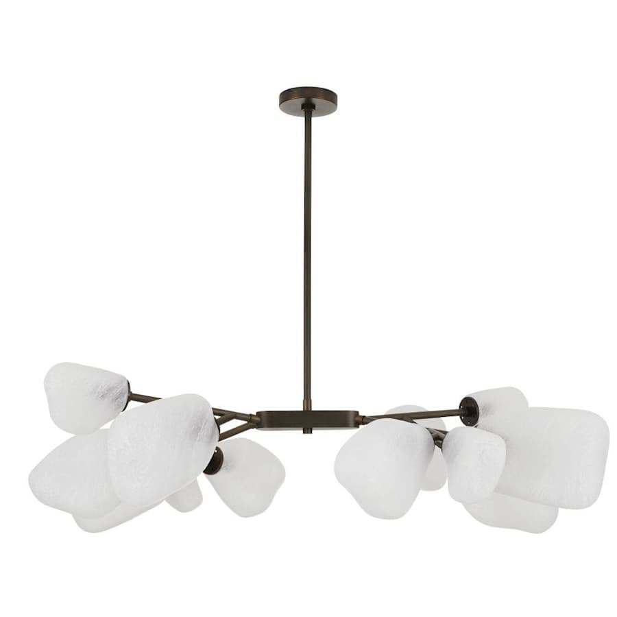 Arteriors Grozny 12 Light 44" Wide Linear Chandelier with Frosted Glass Shades