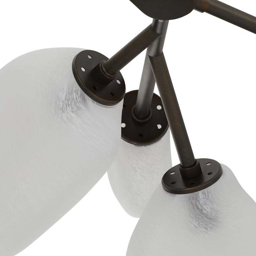 Arteriors Grozny 12 Light 44" Wide Linear Chandelier with Frosted Glass Shades