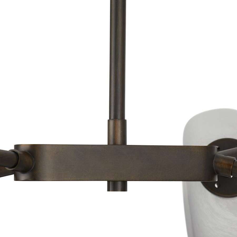 Arteriors Grozny 12 Light 44" Wide Linear Chandelier with Frosted Glass Shades