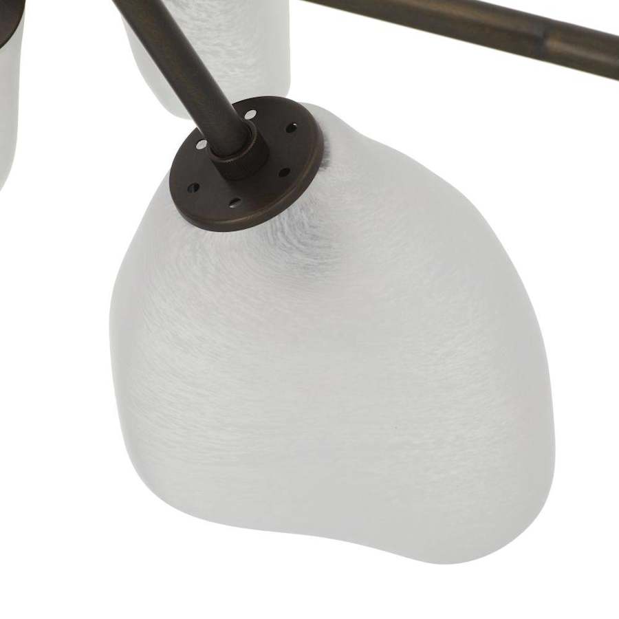 Arteriors Grozny 12 Light 44" Wide Linear Chandelier with Frosted Glass Shades