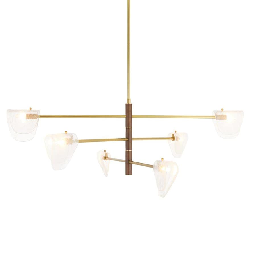 Arteriors Hockless 6 Light 52" Wide Chandelier with Seedy Glass Shades
