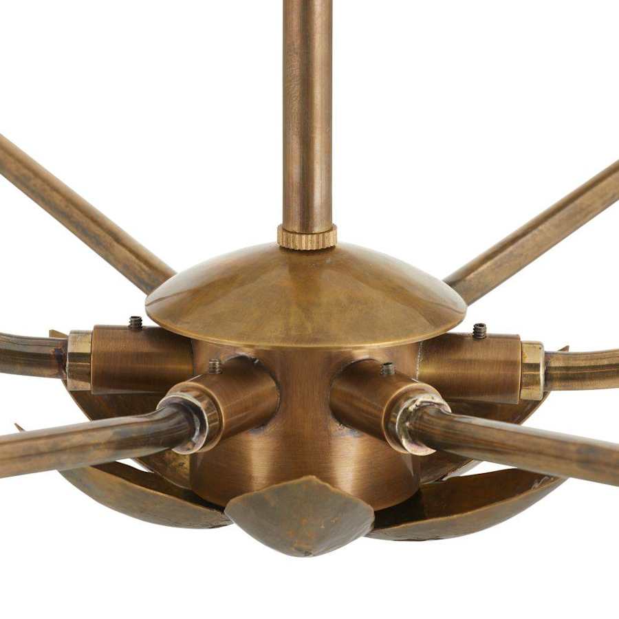 Arteriors Flores 6 Light 46" Wide Chandelier with Hammered Brass Shades