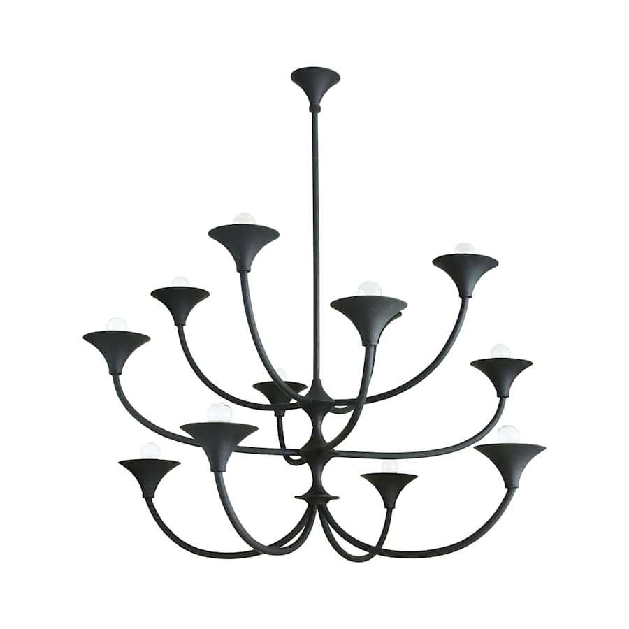 Arteriors Larkin Chandelier 12 Light 42" Wide Wrought Iron Abstract Chandelier