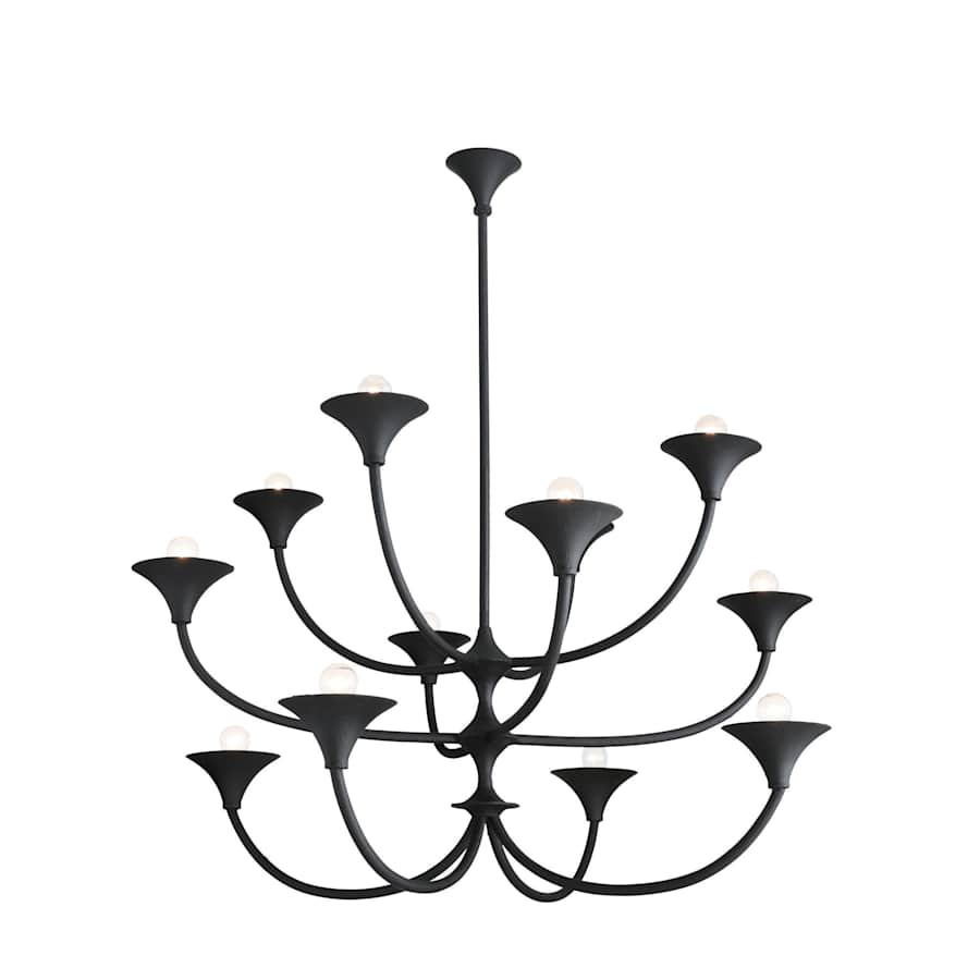 Arteriors Larkin Chandelier 12 Light 42" Wide Wrought Iron Abstract Chandelier