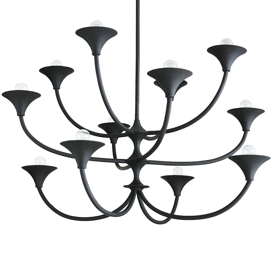 Arteriors Larkin Chandelier 12 Light 42" Wide Wrought Iron Abstract Chandelier