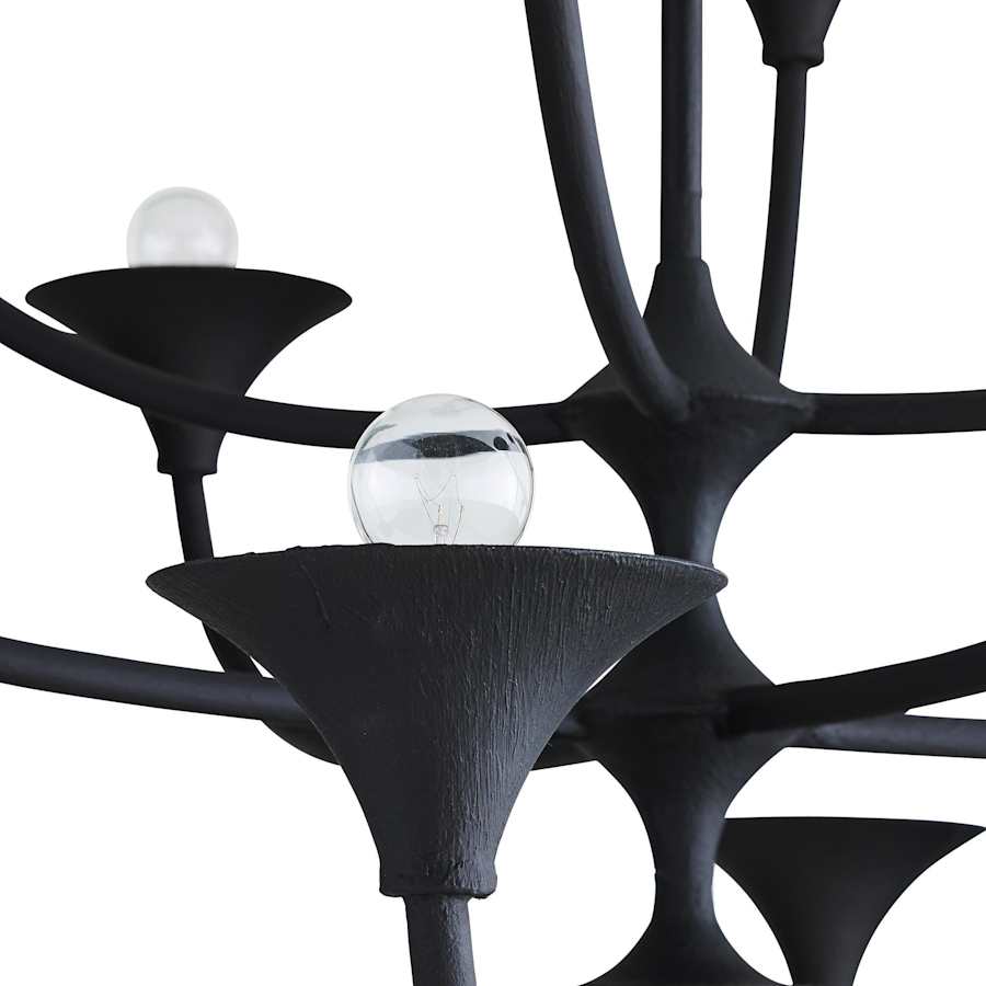 Arteriors Larkin Chandelier 12 Light 42" Wide Wrought Iron Abstract Chandelier
