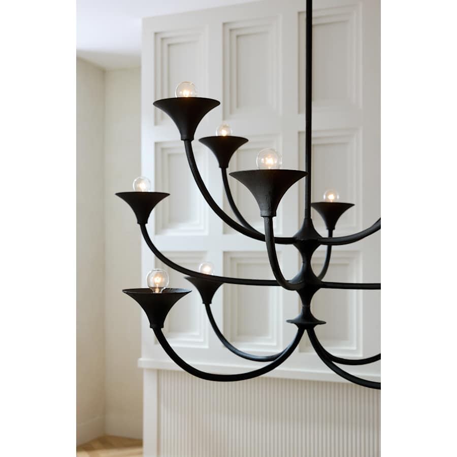 Arteriors Larkin Chandelier 12 Light 42" Wide Wrought Iron Abstract Chandelier