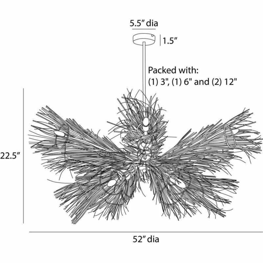 Arteriors Kauai 12 Light 52" Wide Abstract Chandelier