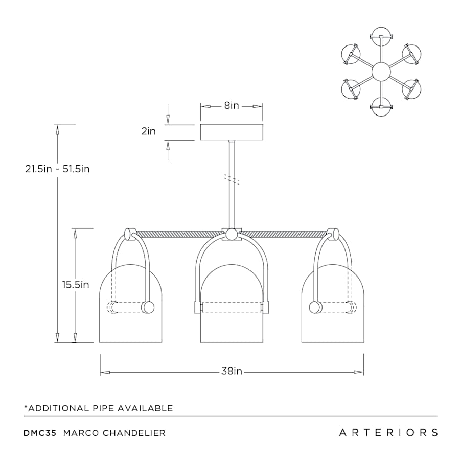 Arteriors Marco Chandelier 38" Wide Chandelier