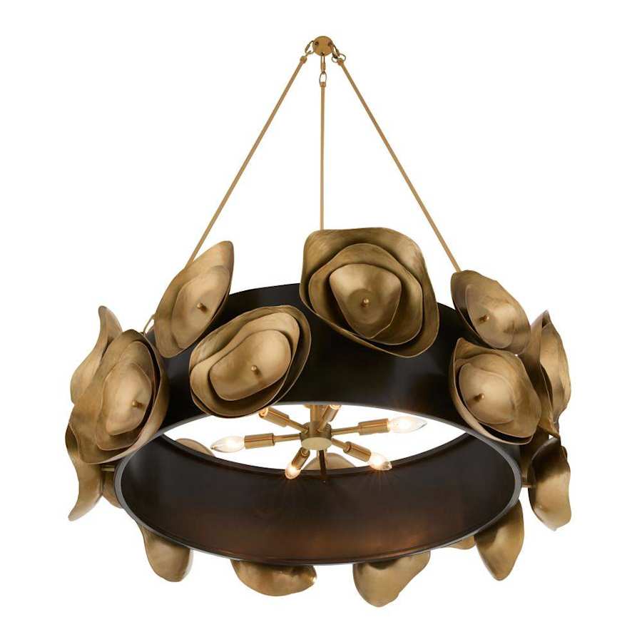 Arteriors Gaia 6 Light 36" Wide Drum Chandelier with Steel Shade