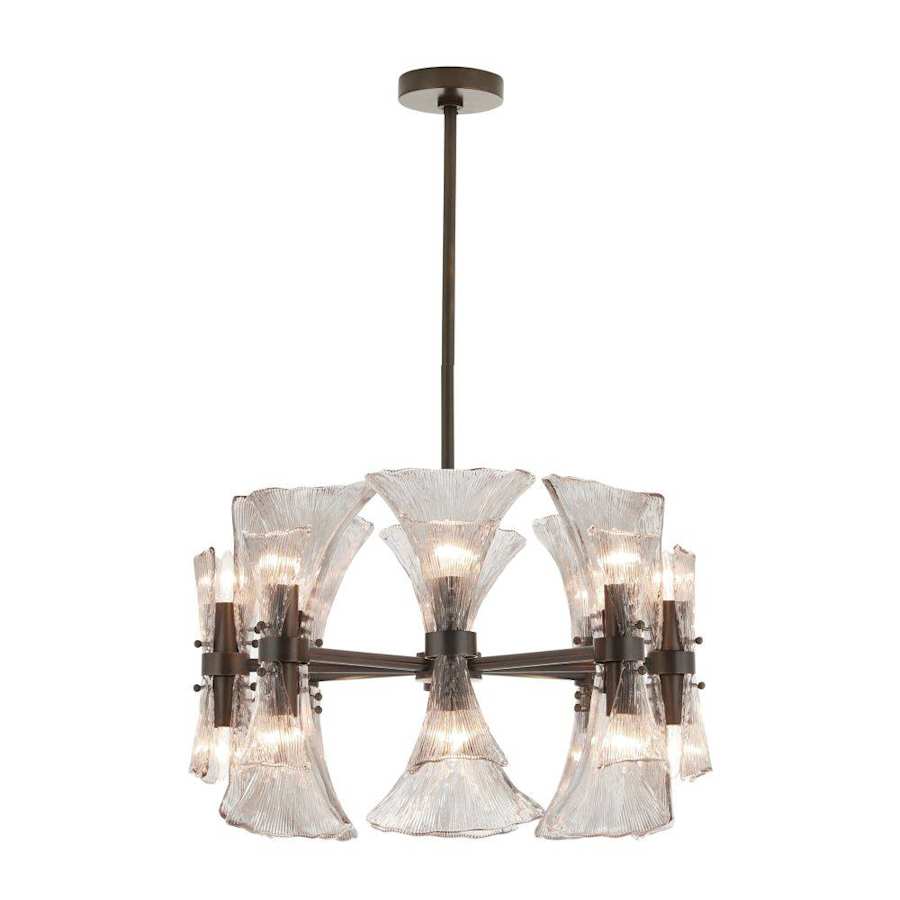Arteriors Gwendolyn 16 Light 24" Wide Chandelier with Ribbed Glass Shades