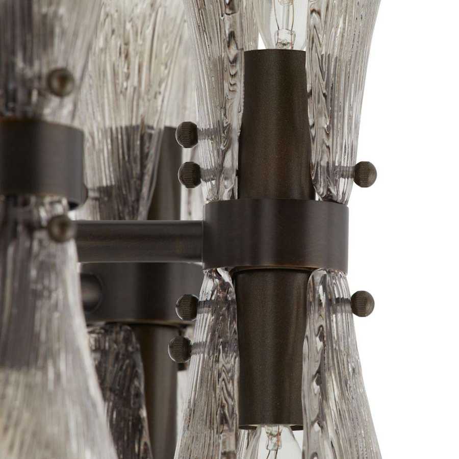 Arteriors Gwendolyn 16 Light 24" Wide Chandelier with Ribbed Glass Shades