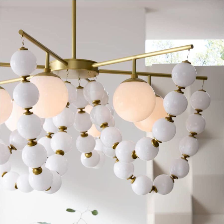 Arteriors Genesis 5 Light 42" Wide Chandelier with Opal Glass Shades