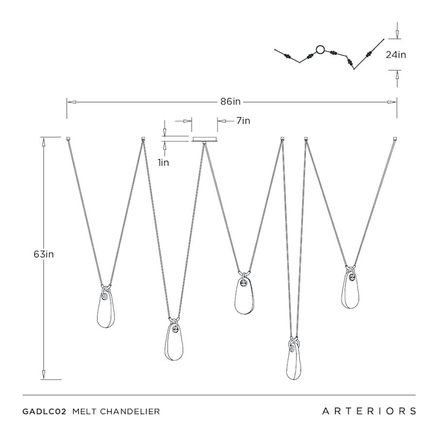 Arteriors Melt Chandelier 86" Wide Abstract Chandelier