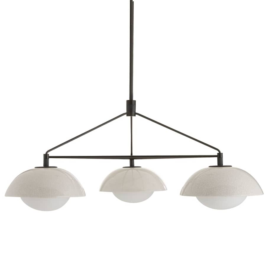 Arteriors Glaze 3 Light 38" Wide Chandelier with Ceramic and Opal Glass Shades