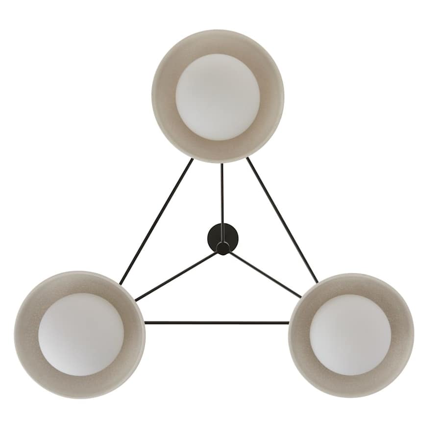 Arteriors Glaze 3 Light 38" Wide Chandelier with Ceramic and Opal Glass Shades