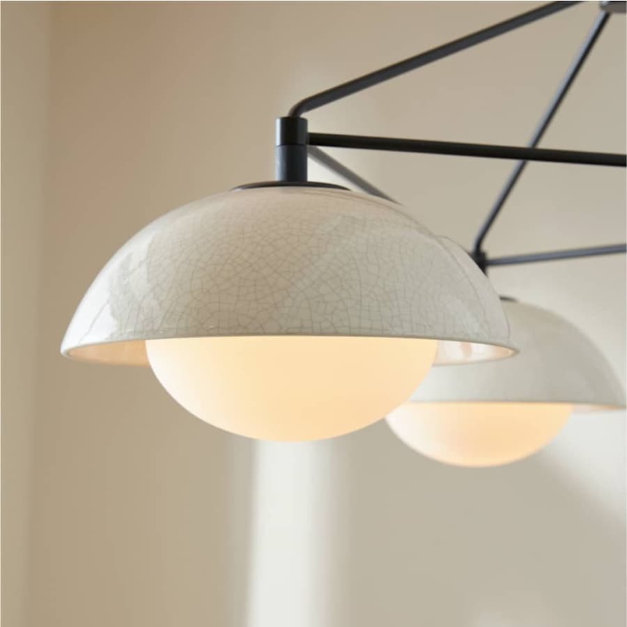 Arteriors Glaze 3 Light 38" Wide Chandelier with Ceramic and Opal Glass Shades