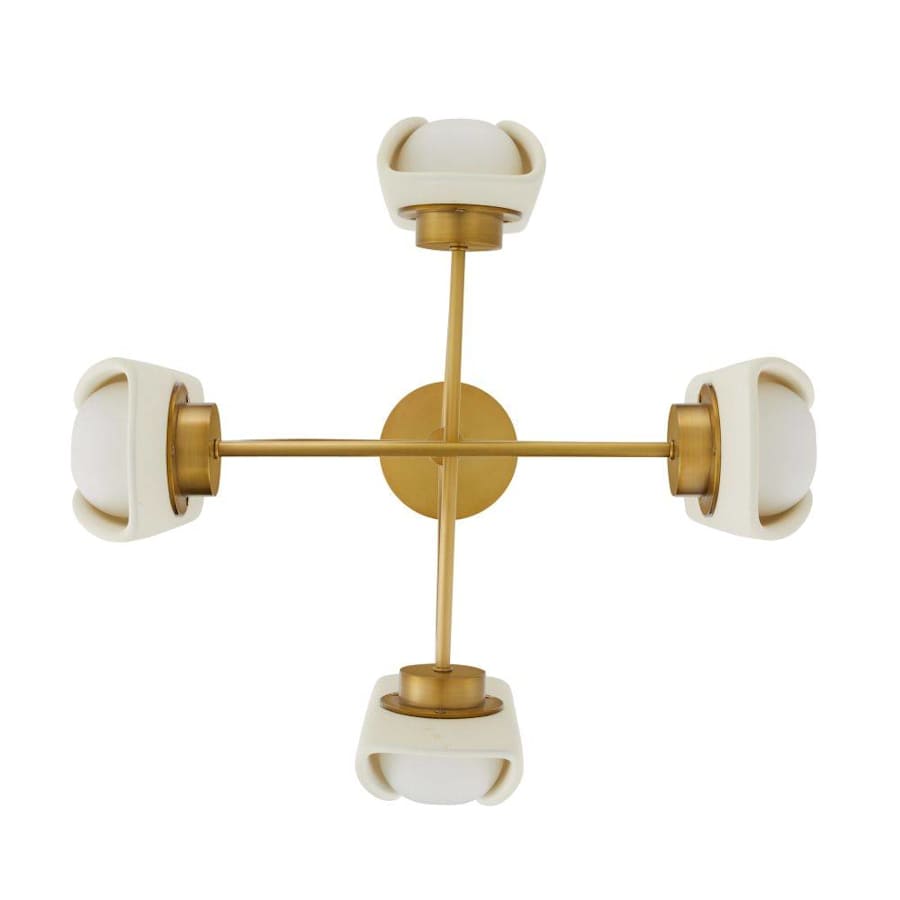 Arteriors Roll 20" Wide LED Chandelier with Resin and Opal Glass Shades