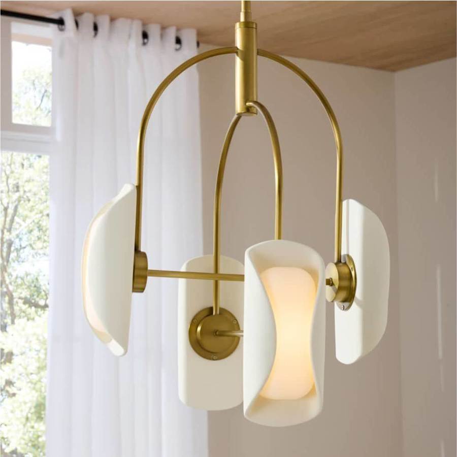 Arteriors Roll 20" Wide LED Chandelier with Resin and Opal Glass Shades