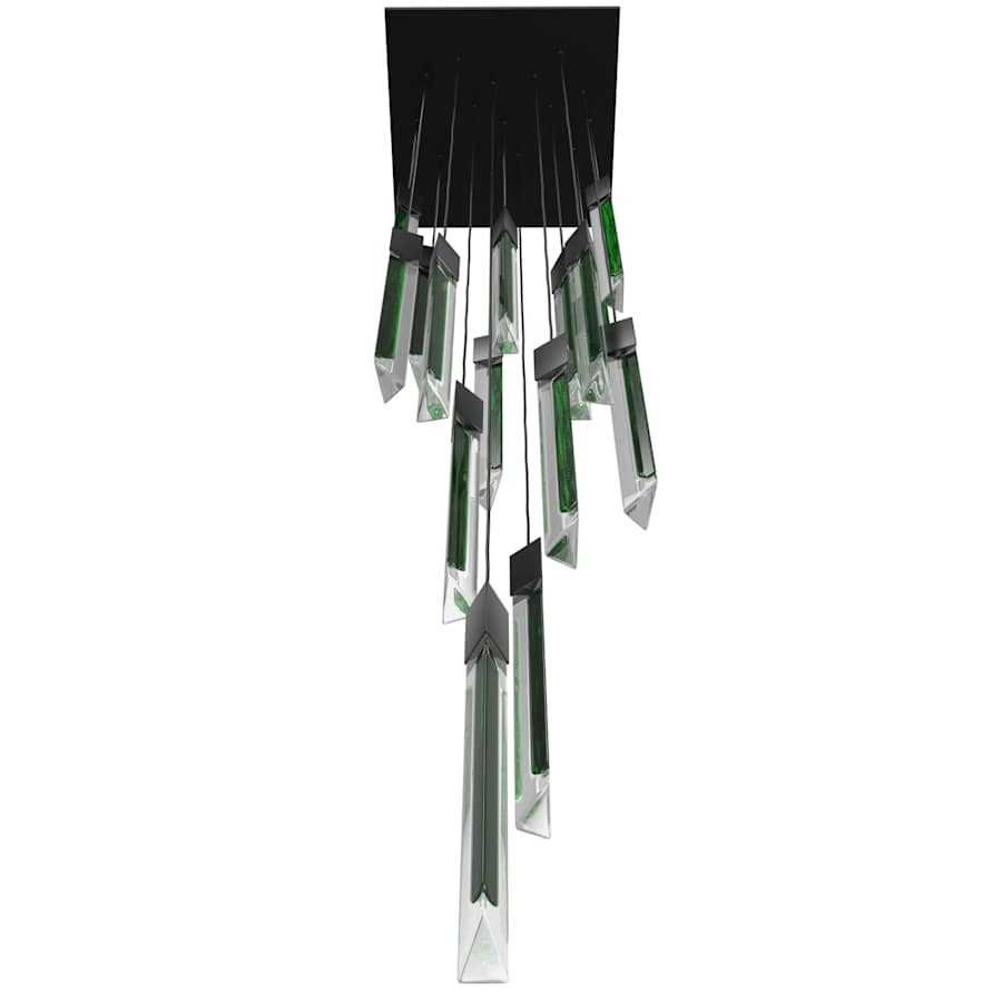 Avenue Lighting Alpine 15 Light 24" Wide LED Multi Light Pendant with Marbleized Crystal Shades