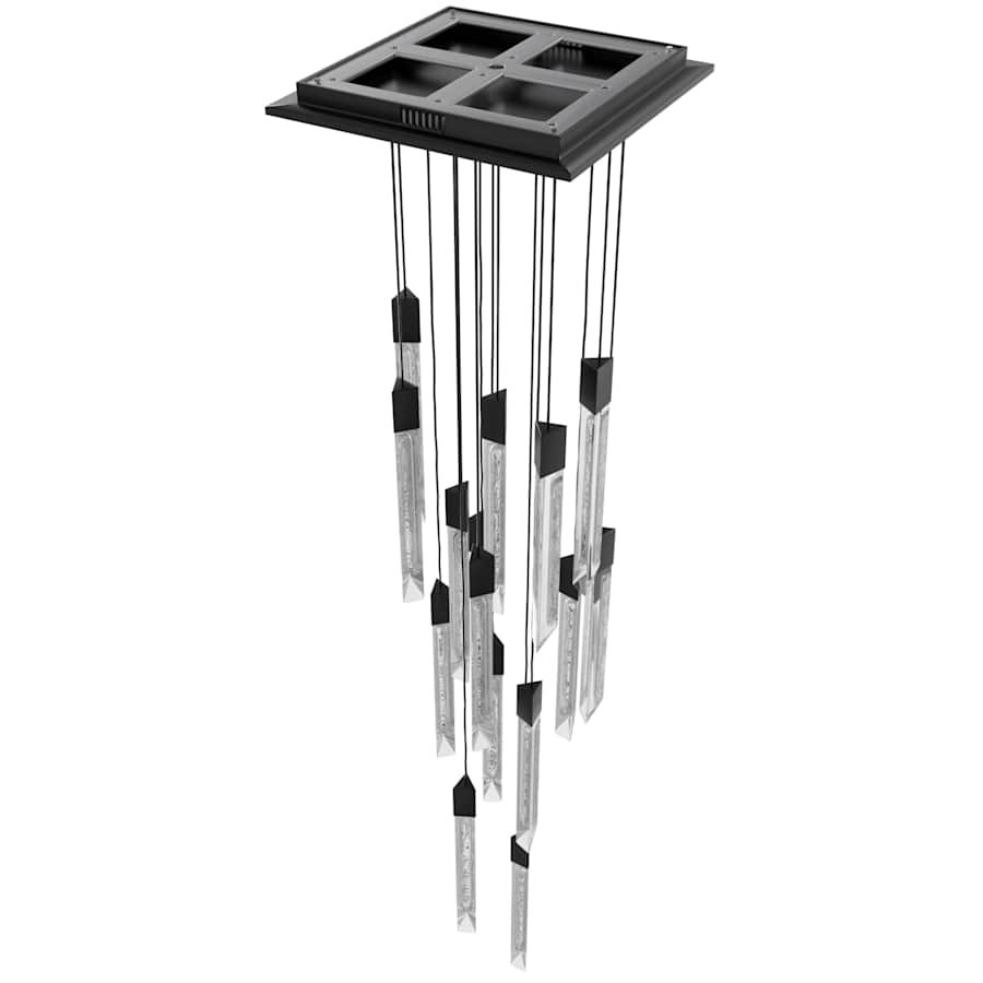 Avenue Lighting Alpine 15 Light 24" Wide LED Multi Light Pendant with Marbleized Crystal Shades