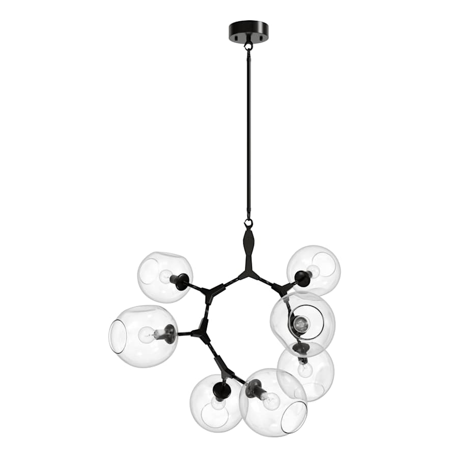 Avenue Lighting Fairfax Ave. 7 Light 30" Wide Abstract Chandelier with Hand-Blown Glass Shades