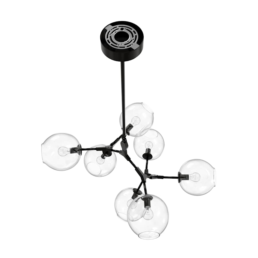 Avenue Lighting Fairfax Ave. 7 Light 30" Wide Abstract Chandelier with Hand-Blown Glass Shades