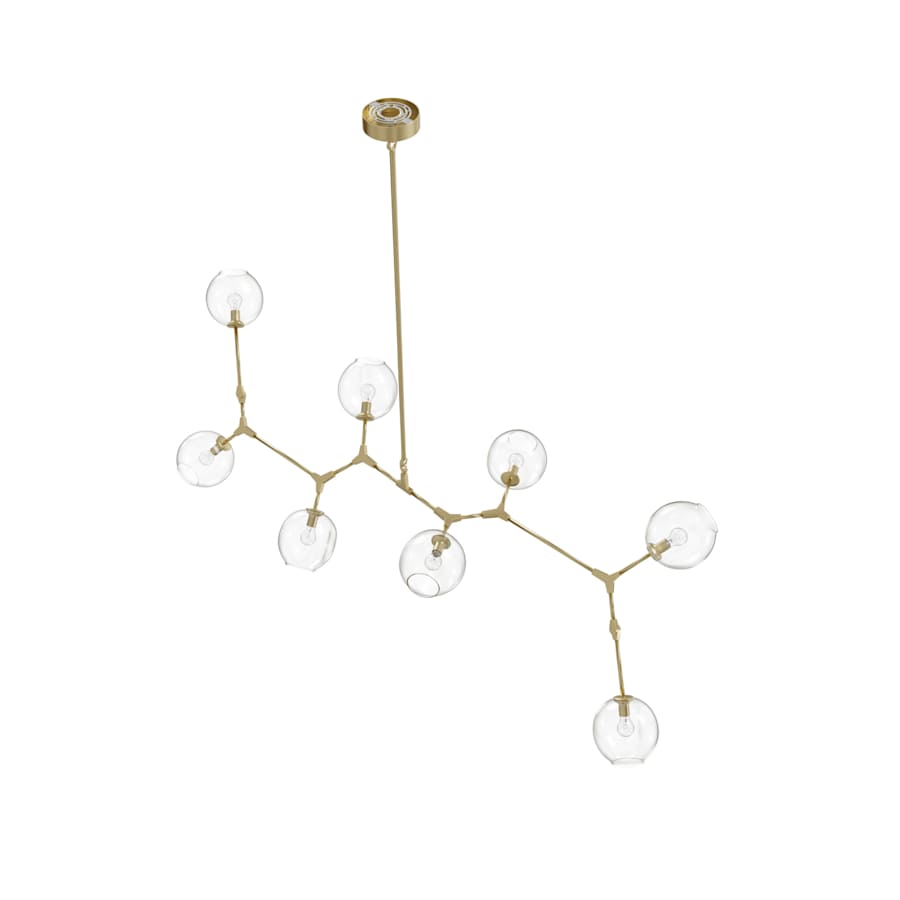 Avenue Lighting Fairfax Ave. 8 Light 78" Wide Abstract Chandelier with Hand-Blown Glass Shades