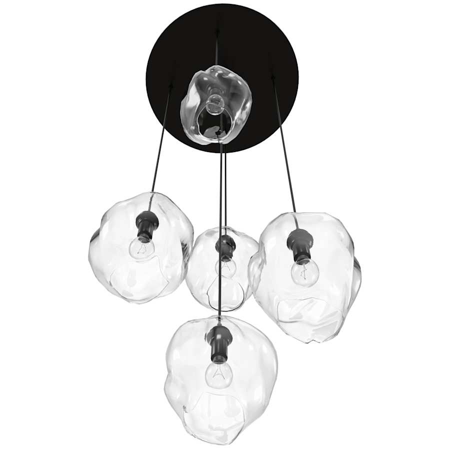 Avenue Lighting Sonoma Ave. 5 Light 28" Wide Multi Light Pendant with Water Glass Shades