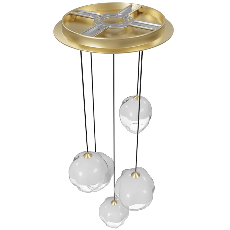 Avenue Lighting Sonoma Ave. 5 Light 28" Wide Multi Light Pendant with White/Clear Glass Shades