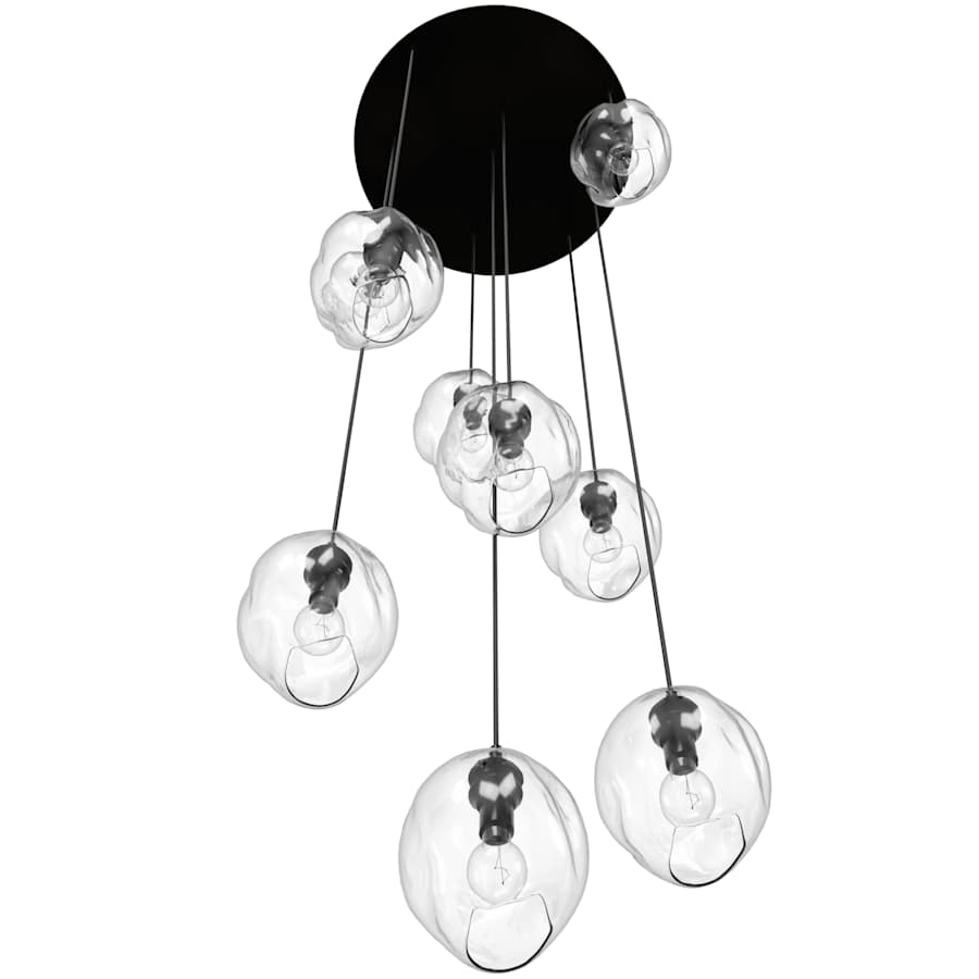 Avenue Lighting Sonoma Ave. 9 Light 37" Wide Multi Light Pendant with Water Glass Shades