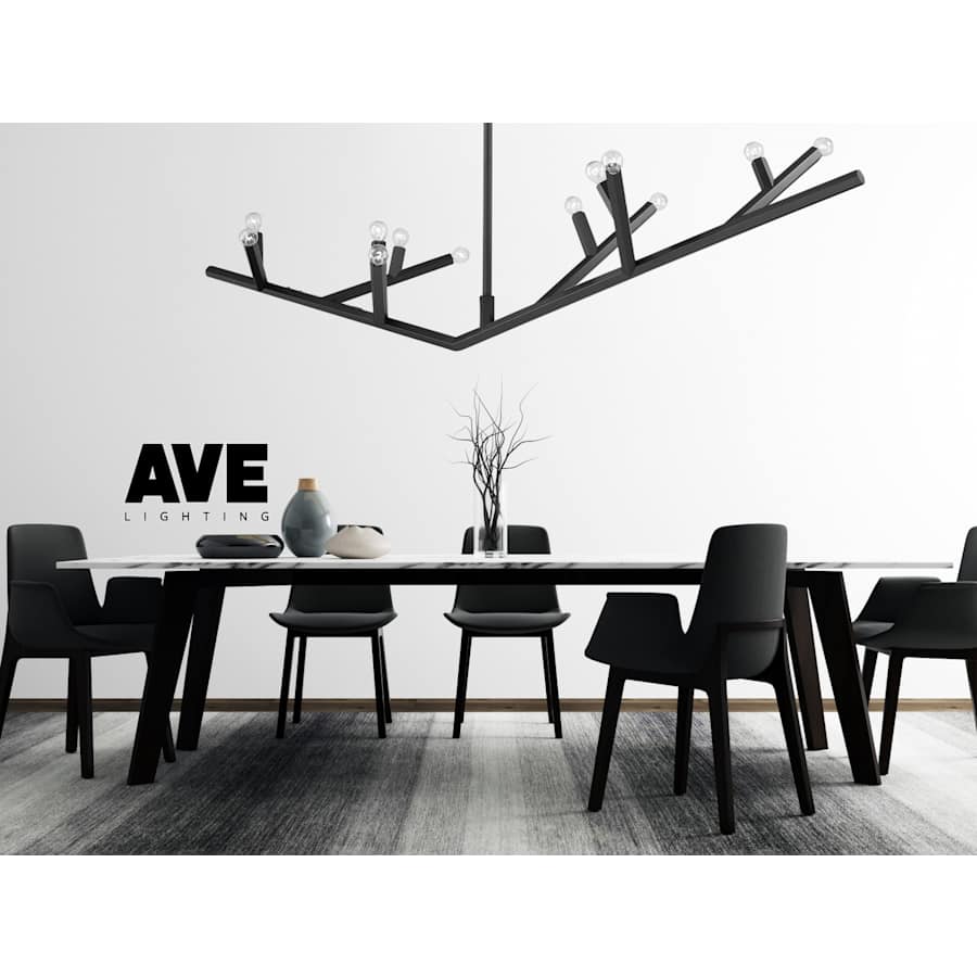 Avenue Lighting The Oaks 12 Light 71" Wide Abstract Chandelier