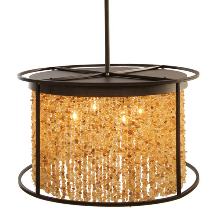 Avenue Lighting Soho 4 Light 24" Wide Drum Chandelier with Draped Moonstone Shade