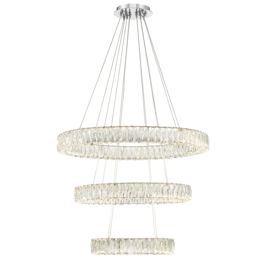 Bellevue 32" Wide LED Crystal Ring Chandelier