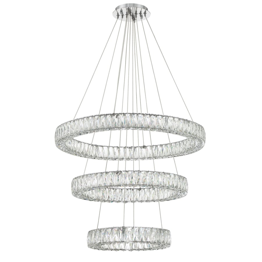 Bellevue 32" Wide LED Crystal Ring Chandelier
