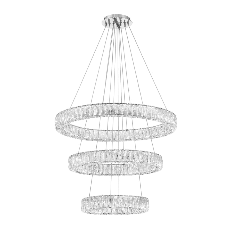 Bellevue 32" Wide LED Crystal Ring Chandelier