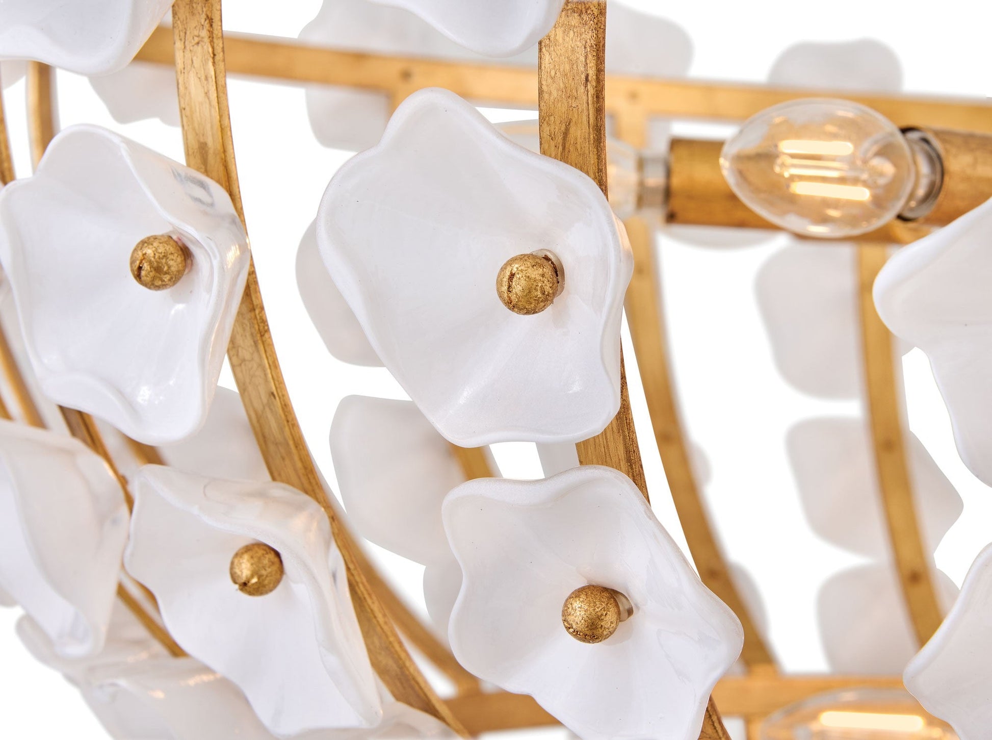 Brass Bloom Glass Chandelier