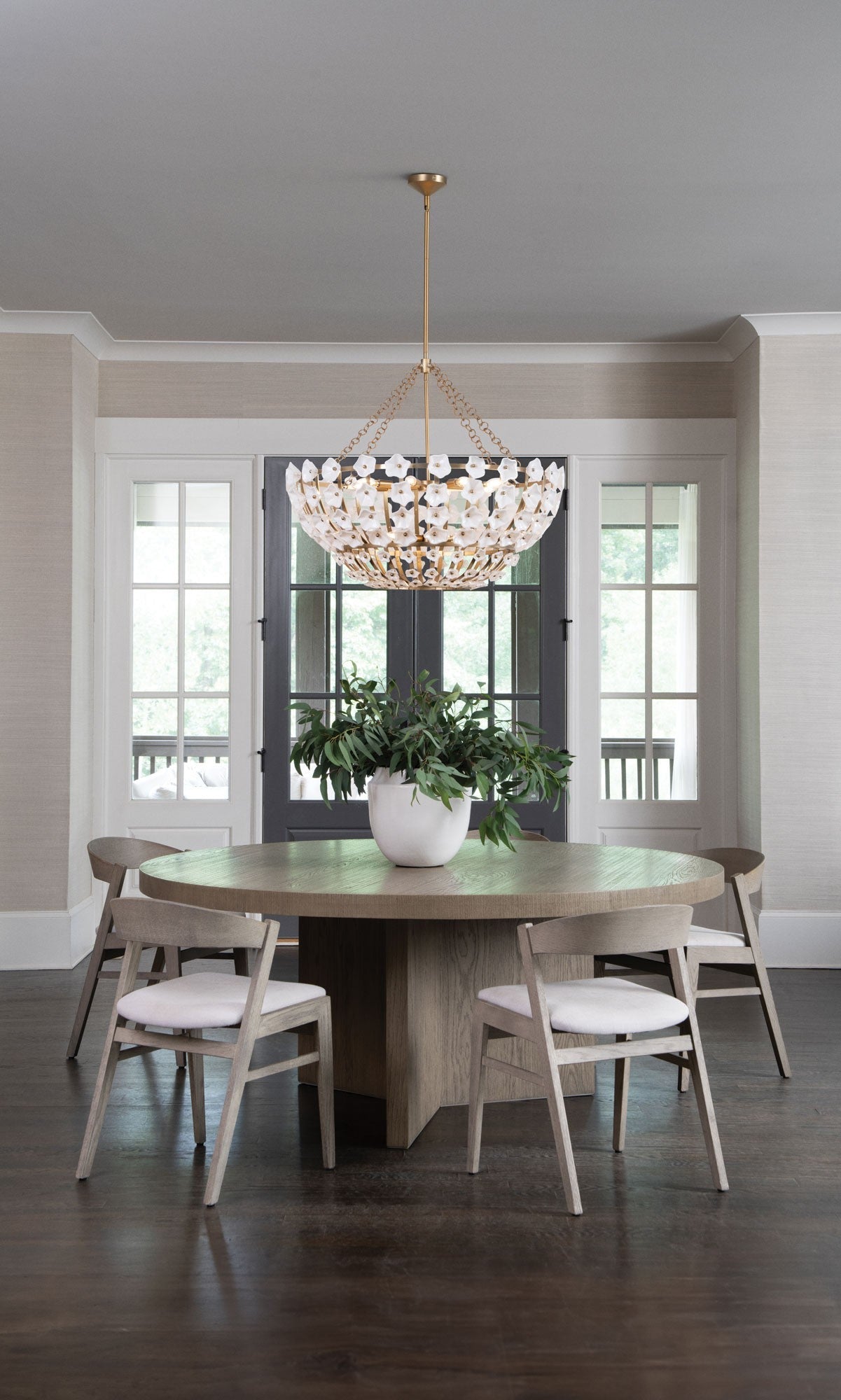 Brass Bloom Glass Chandelier