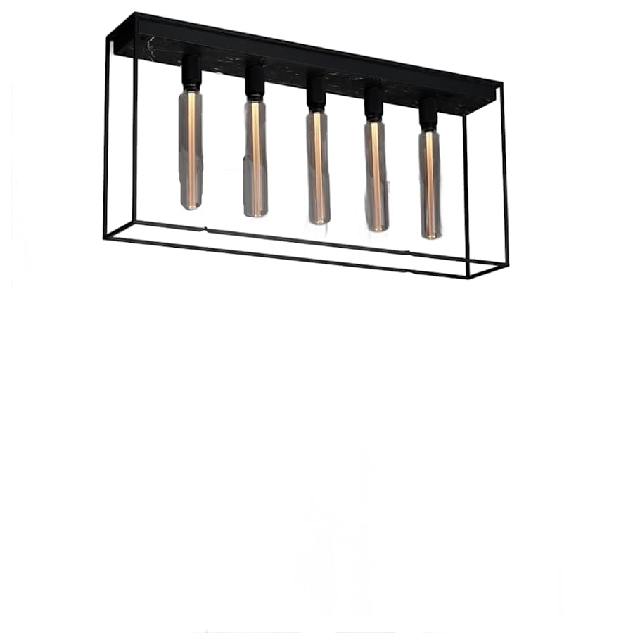 Buster + Punch Caged 5 Light 44" Wide Linear Chandelier