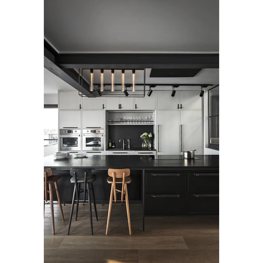 Buster + Punch Caged 5 Light 44" Wide Linear Chandelier