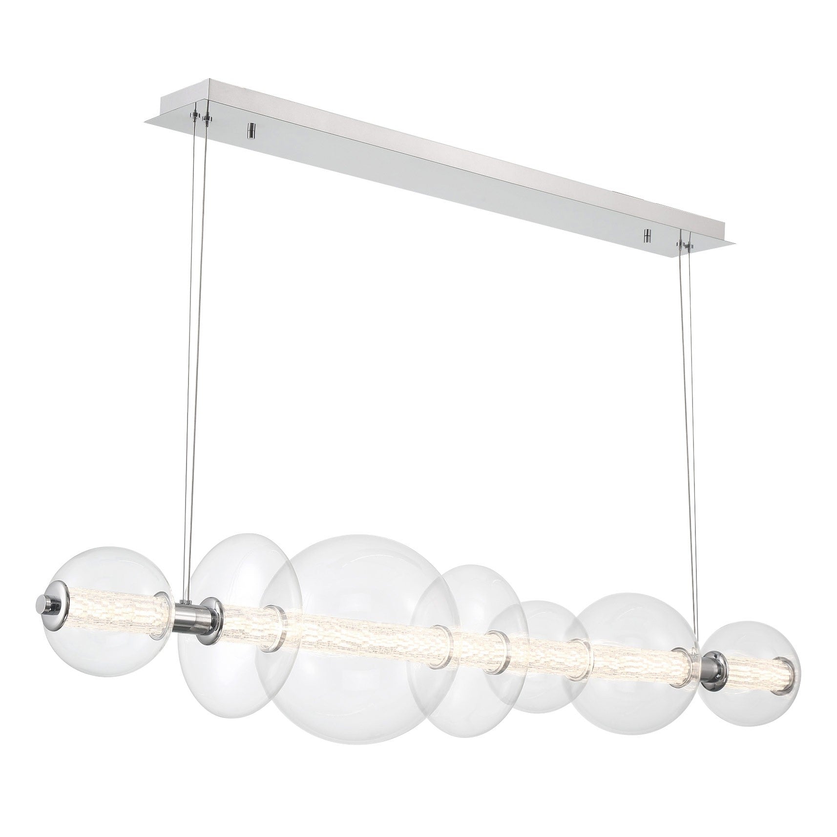 Chrome Linear Prism LED Chandelier